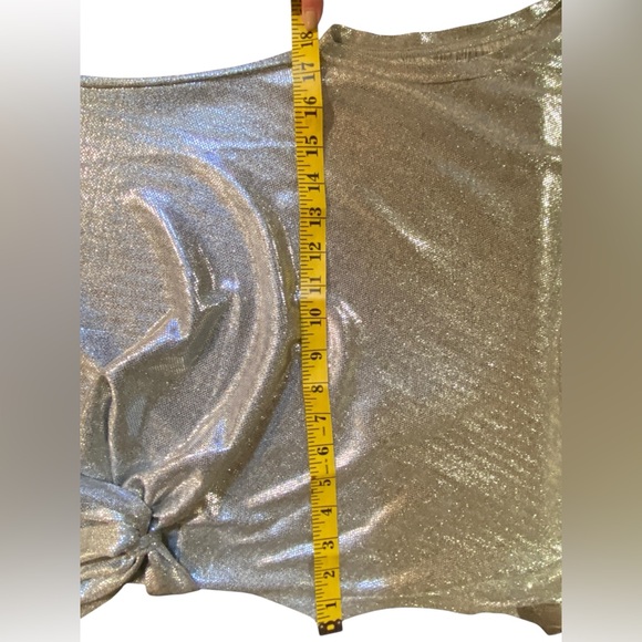 Glamorous silver metallic midi dress with tie detail L/XL #PartyDress - Picture 7 of 7